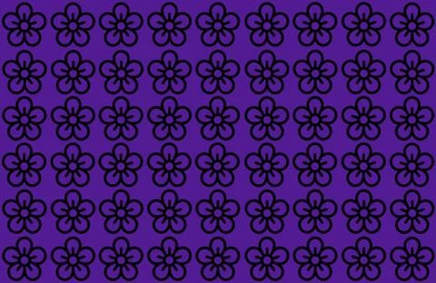 Flower Pattern with Blue Background. Petals Design spread over clear backgrou Ilustração Stock