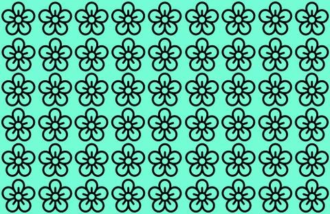 Flower Pattern with Blue Background. Petals Design spread over clear backgrou Ilustração Stock