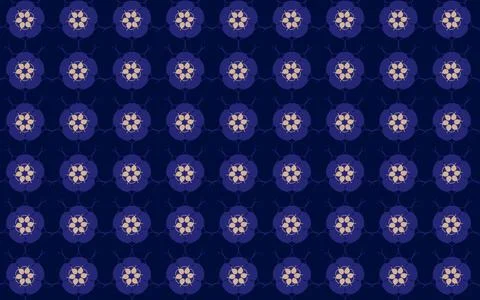 Flower pattern with blue background Foto stock