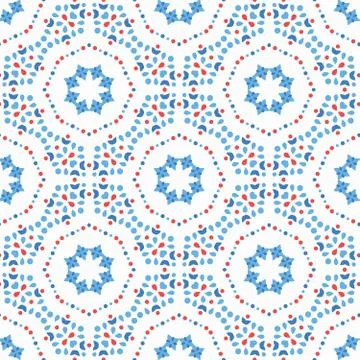 Flower Pattern Blue Boho Background Stock Illustration