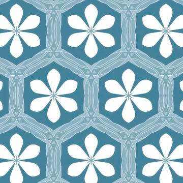 Flower pattern blue delicate colors. Illustrazione stock
