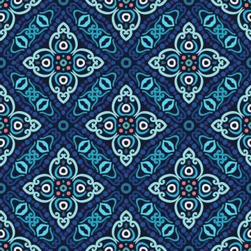 Flower Pattern Blue Weave Stock Illustration