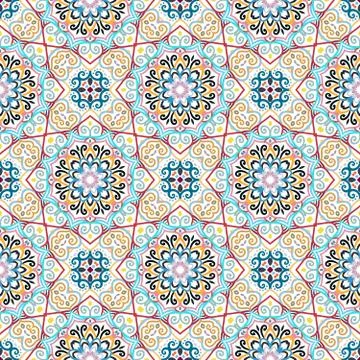 Flower Pattern Blue Yellow Weave Elements Illustrazione stock