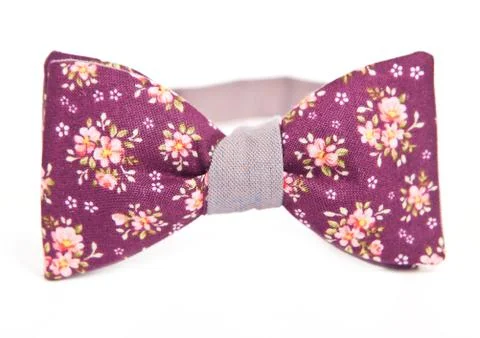 Flower pattern bow tie isolate white background Stockfoto's