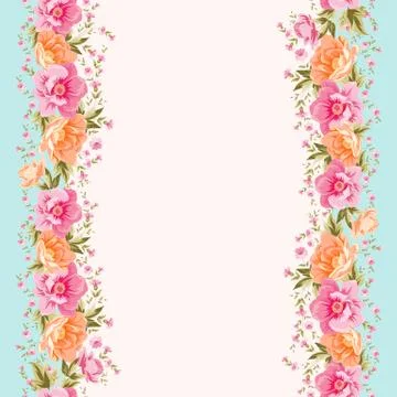 Flower pattern on a bright background for the design of fabric. Illustrazione stock