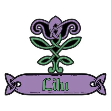 Flower pattern in the Celtic style. Illustrazione stock