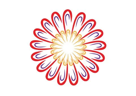 Flower Pattern for centerpieces or logo. Editable Clip Art. Stock Illustration