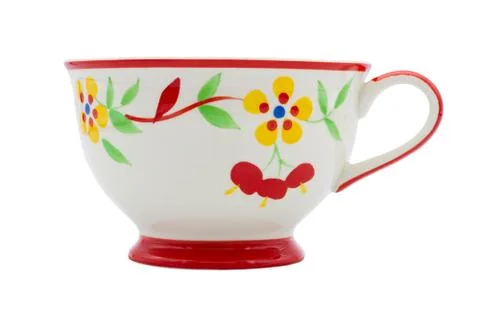 Flower Pattern Ceramic Mug isolated on white background. Stock Photos