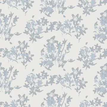 Flower pattern cream blue background with meadow flowers Stock Illustration