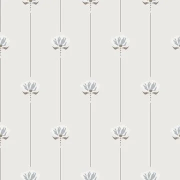 Flower pattern cream blue with lines background meadow flowers Stock Illustration