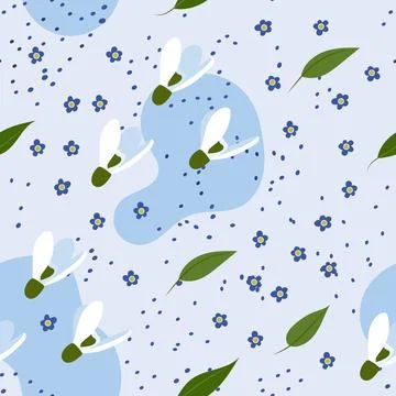 Flower pattern, cute floral spring. Baby doodle childish girl Scandinavian .. Stock Illustration