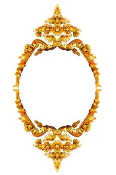 Flower pattern decorate on wall isolated, thai art Stock Illustration