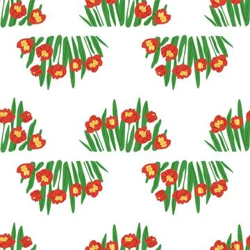 Flower pattern. The decoration featured textured ornament with floral elements Stock Illustration
