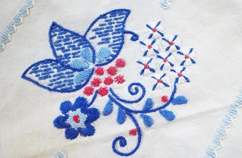 Flower pattern embroidery Stock Photos