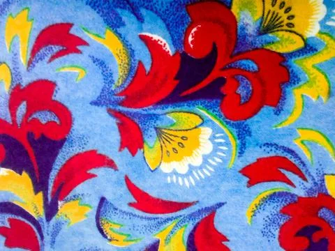 Flower pattern on fabric Stock Photos