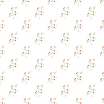 Flower pattern in flat style on white background. loral pastel watercolor style Stockillustratie