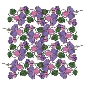 Flower pattern. Floral seamless background. Vector composition on an isolated 스톡 일러스트