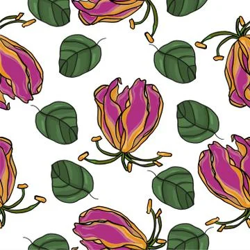 Flower pattern. Floral seamless background. Vector composition on an isolated Stock Illustration