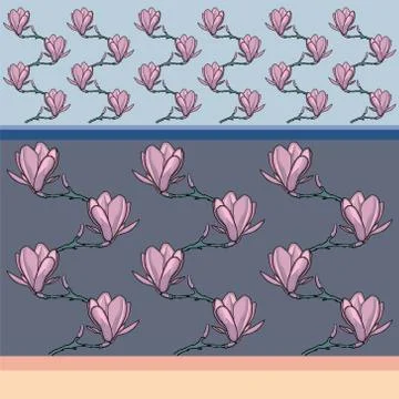 Flower pattern. Floral seamless background. Vector composition. Stock Illustration