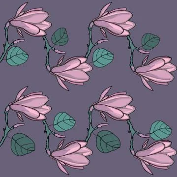 Flower pattern. Floral seamless background. Vector composition. Stock Illustration