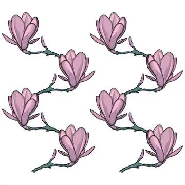 Flower pattern. Floral seamless background. Vector composition on an isolated Illustrazione stock