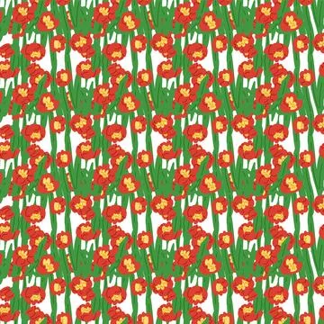 Flower pattern. The flower pattern on fabric was vibrant and eye catching Stock Illustration