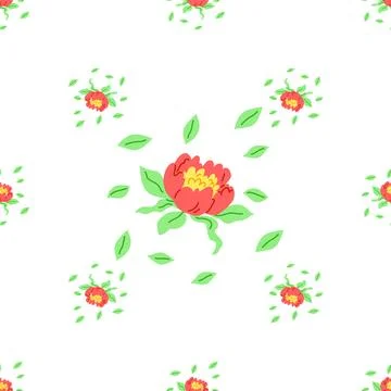 Flower pattern. The flowered wallpaper brought sense tranquility to space Stock Illustration