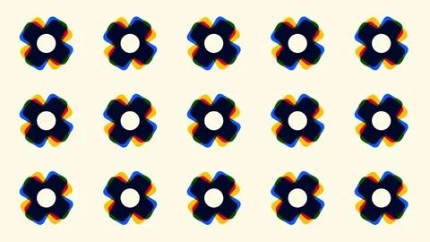 Flower Pattern Grid Stock Footage 346803452