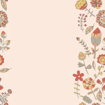 Flower pattern hand-drawn cute doodle Stock Illustration
