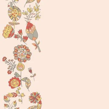 Flower pattern hand-drawn cute doodle Stock Illustration