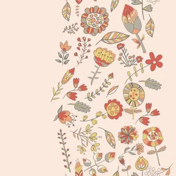 Flower pattern hand-drawn cute doodle Stock Illustration