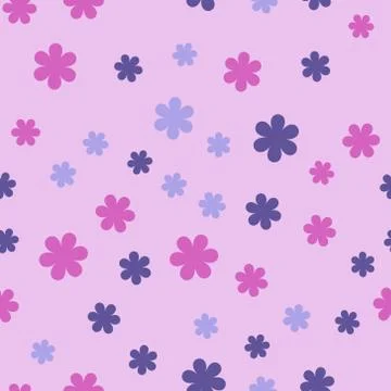Flower pattern with hearts. Seamless vector Stock Illustration