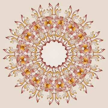 Flower pattern henna Stock Illustration