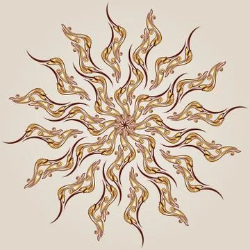 Flower pattern henna Illustrazione stock