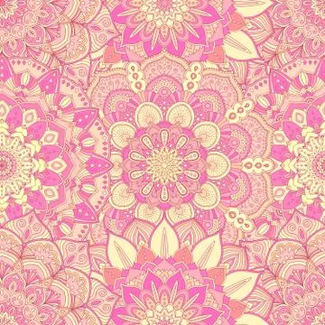 Flower Pattern Intricate Pink Illustrazione stock