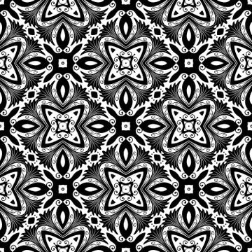 Flower Pattern Intricate Tile Stock Illustration