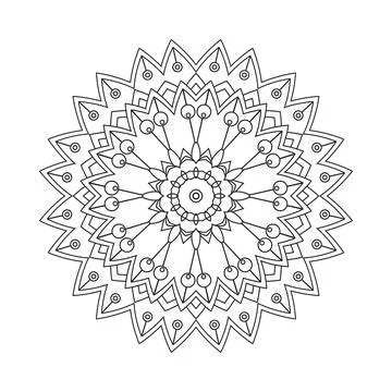 Flower pattern. Mandala pattern vector. Simple mandala line art illustration. Stock Illustration
