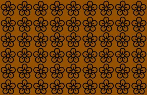 Flower Pattern with Orange Background. Petals Design spread over clear backgr Ilustração Stock