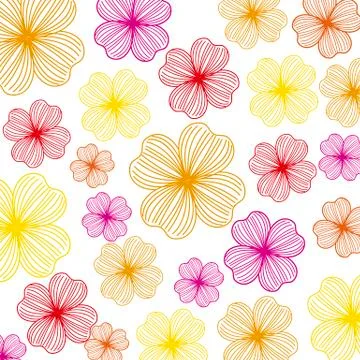 Flower pattern over white background. vector illustration Ilustração Stock