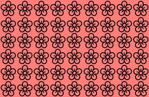 Flower Pattern with Peach Background. Petals Design spread over clear backgro Illustrazione stock