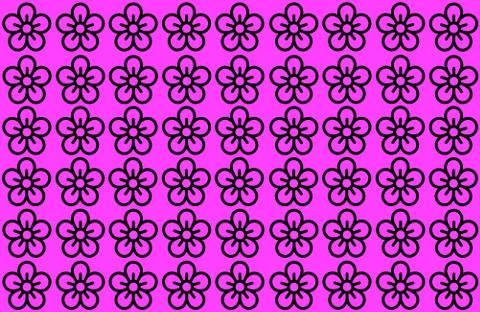 Flower Pattern with Pink Background. Petals Design spread over clear backgrou Ilustração Stock