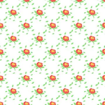Flower pattern. The repeat pattern on fabric added visual interest and depth Stock Illustration