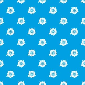 Flower pattern seamless blue Stock Illustration