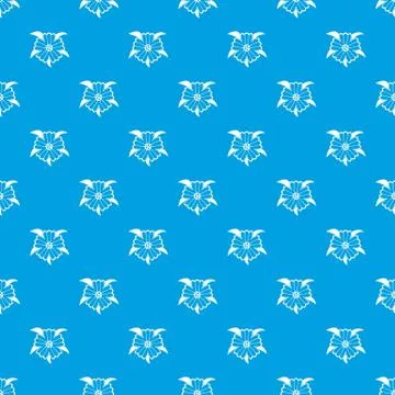 Flower pattern seamless blue Stock Illustration