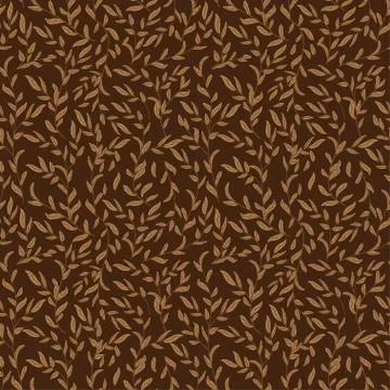 Flower pattern. Seamless brown and gold ornament. Graphic vector background.  Illustrazione stock