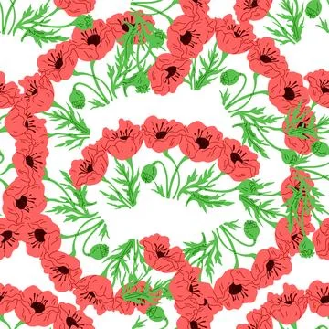 Flower pattern. The seamless design seamlessly blended different floral elements Stock Illustration