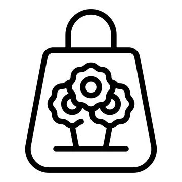 Flower pattern shopping bag icon Stock Illustration