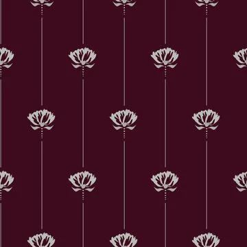 Flower pattern simple burgundy red minimal background with flowers Stockillustratie