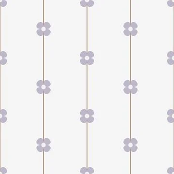 Flower pattern simple stripes minimal background with flowers Stock Illustration