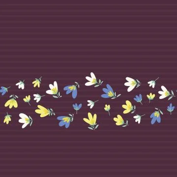 Flower pattern. Spring vector hand-drawn doodle Illustrazione stock